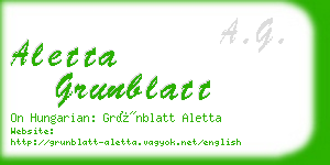 aletta grunblatt business card